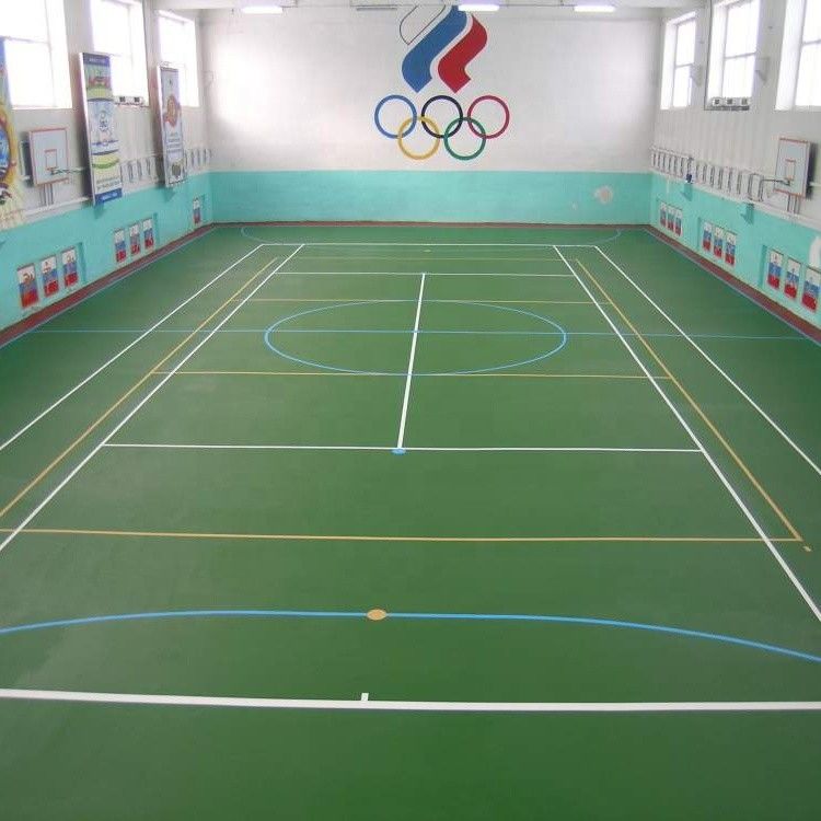 Plancher de terrain de badminton synthétique vert intérieur avec absorption des chocs