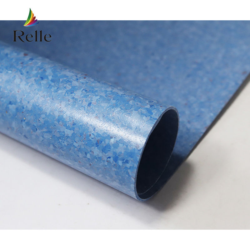 Relle Court plancher homogène en PVC en plastique arrière sec pour les hôpitaux de qualité médicale