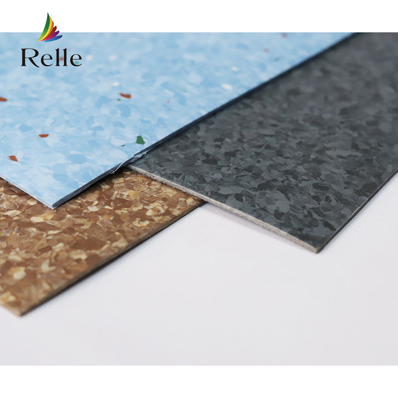 Relle Court plancher homogène en PVC en plastique arrière sec pour les hôpitaux de qualité médicale