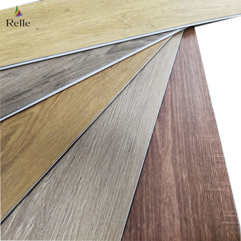 Plancher en PVC SPC en bois Vinyle planche 8 mm Plancher hybride avec calcaire en relief