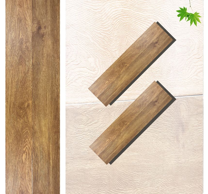 Plancher en PVC SPC en bois Vinyle planche 8 mm Plancher hybride avec calcaire en relief