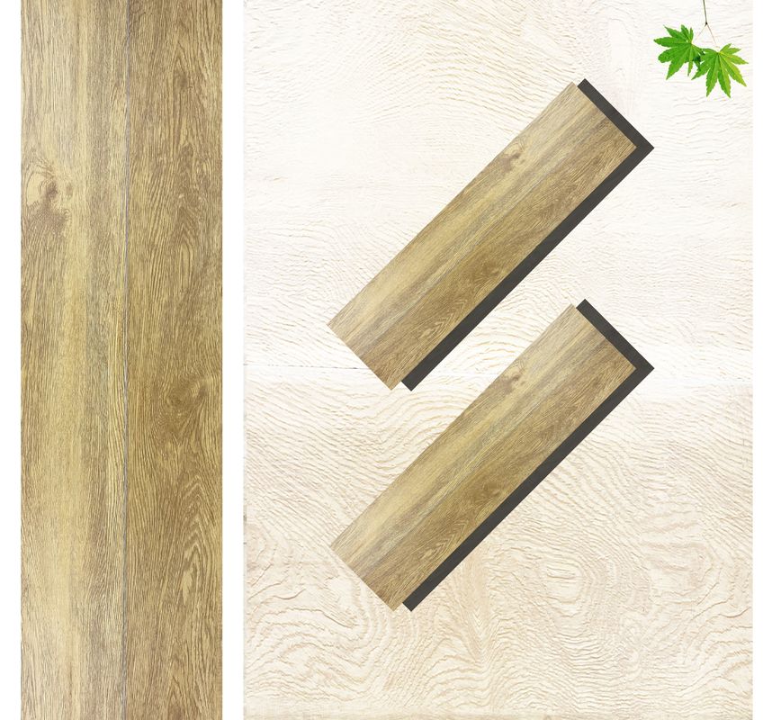 Plancher en PVC SPC en bois Vinyle planche 8 mm Plancher hybride avec calcaire en relief