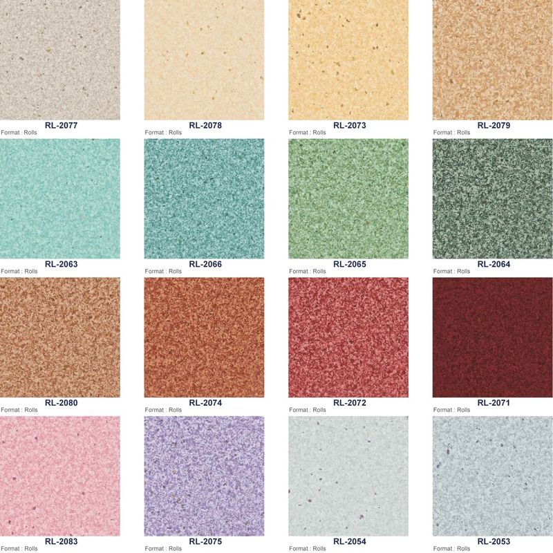 PUR revêtement rouge cerisier 20m plancher homogène feuille homogène vinyle pour l'école