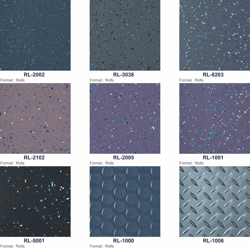 Plancher en vinyle gris antidérapant plancher en vinyle PVC industriel commercial antidérapant