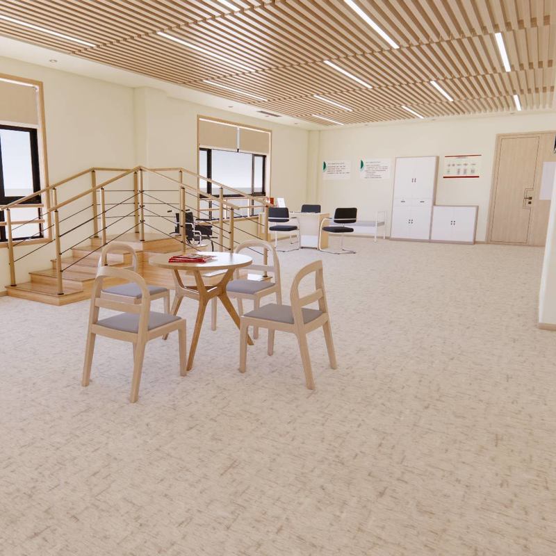 Plancher hétérogène, résistant aux rayures et doux pour les zones à fort trafic