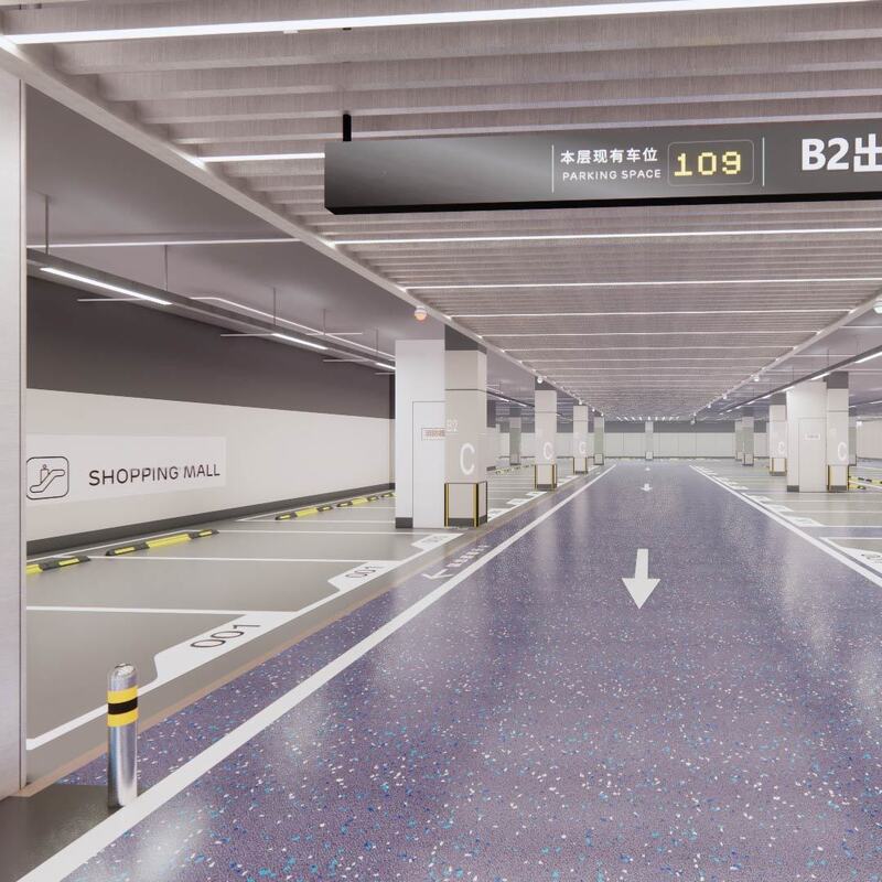 Revêtement de sol de sécurité antidérapant et résistant à l'usure pour les zones de circulation des véhicules dans les parkings