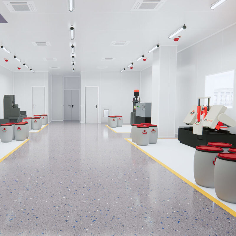 Revêtement de sol de sécurité en vinyle antidérapant à forte charge, résistant à l'usure et aux produits chimiques, pour les zones logistiques d'entrepôt