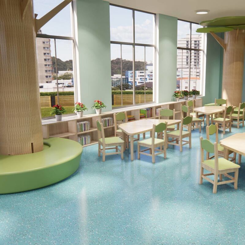 Centre d'éducation précoce Relle R11 plancher au carborundum antidérapant (version préscolaire résistante aux rayures)