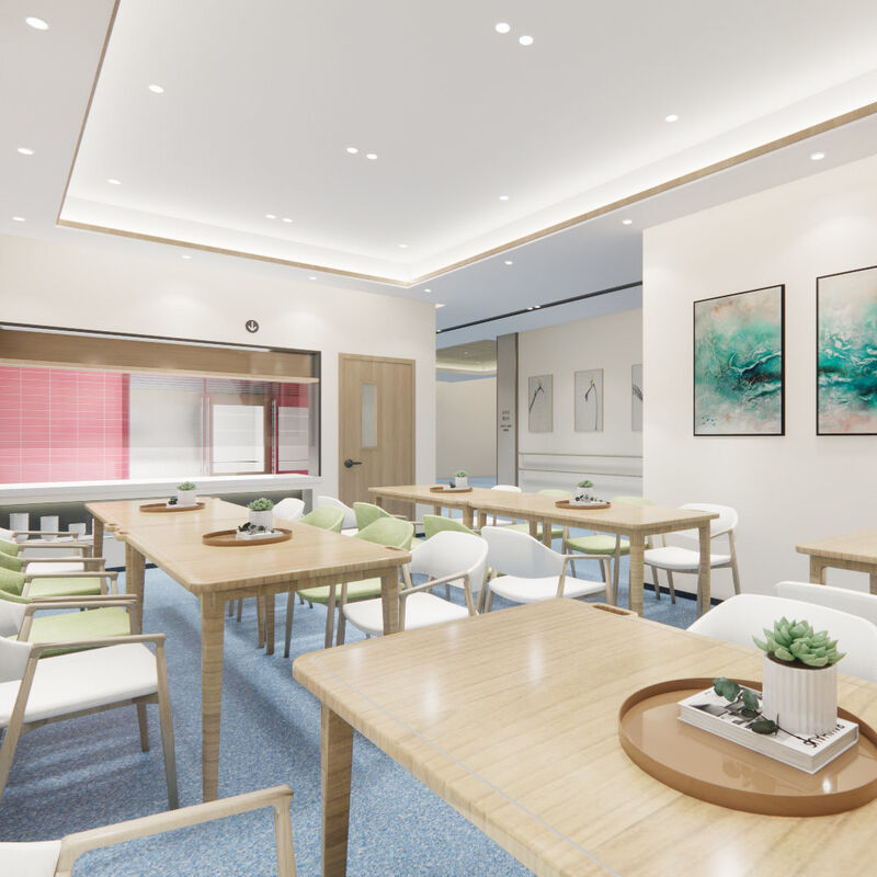 Plancher homogène résistant aux chocs avec une surface anti rayures pour les chambres de patients des maisons de retraite