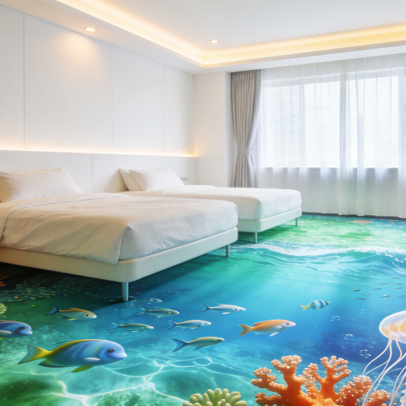 Plancher décoratif 3D sur mesure pour salles thématiques