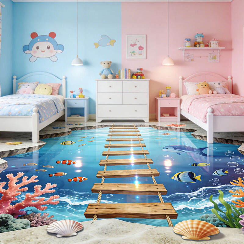 Plancher décoratif 3D sur mesure pour salles thématiques