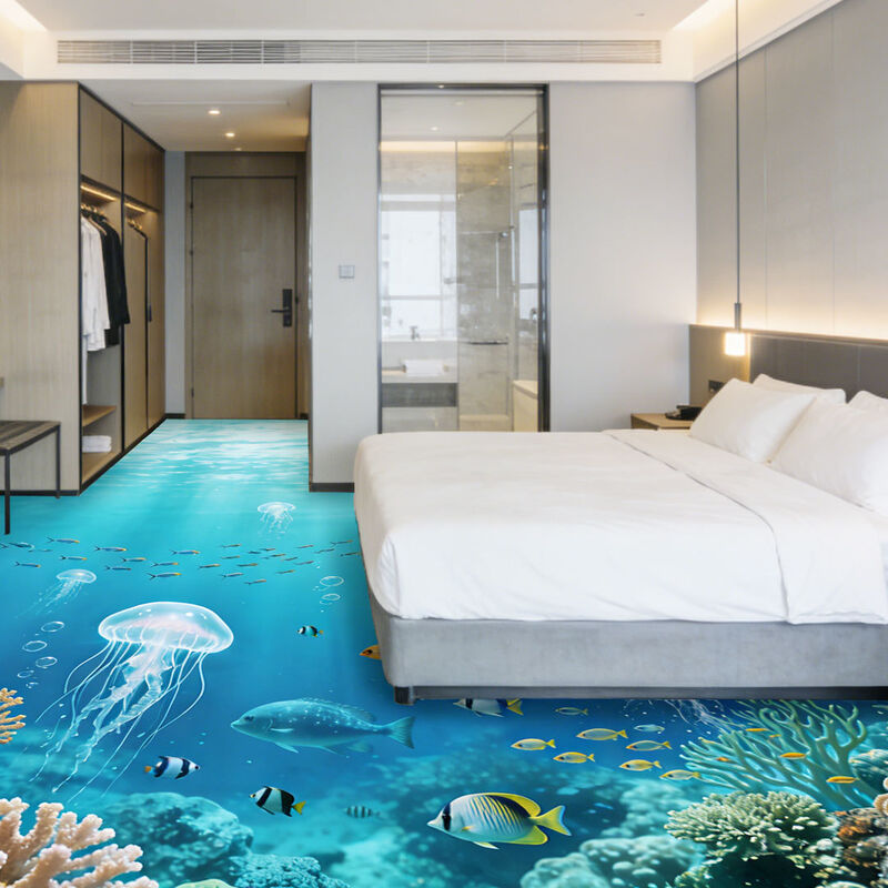 Plancher décoratif 3D sur mesure pour salles thématiques