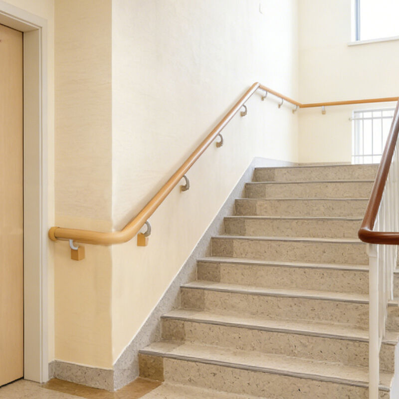 Garde-corps d'escalier mural Relle aspect bois, barre d'appui de sécurité pour couloir