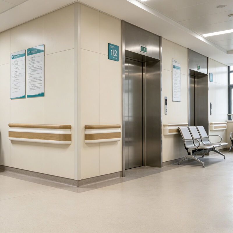 Relèche à grains en bois en PVC, rail de protection contre les chocs pour les couloirs des hôpitaux