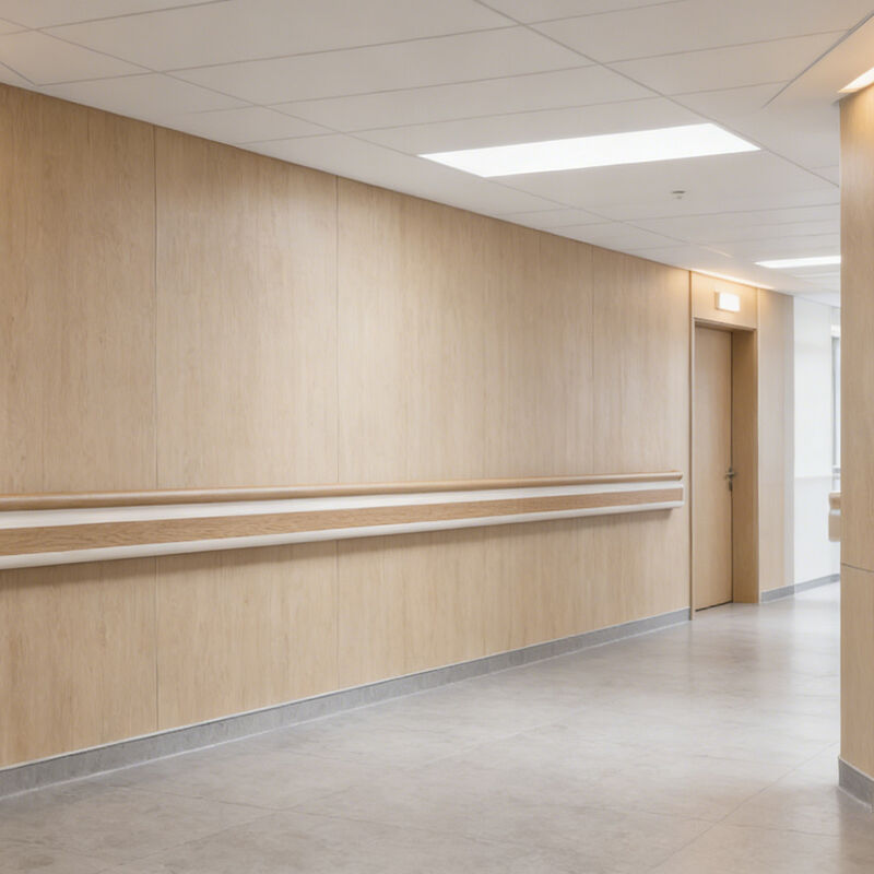 Relèche à grains en bois en PVC, rail de protection contre les chocs pour les couloirs des hôpitaux