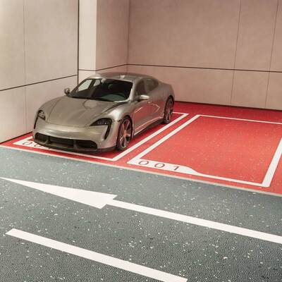 Relle Carborundum Safety Flooring for Commercial Parking (Anti-Slip Compression-Resistant Easy-Clean)
